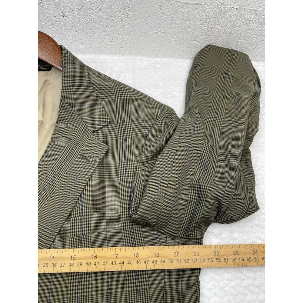 L.L. BEAN Men's Classic‎  Dark Green & Tan Plaid Preppie JACKET BLAZER 40R